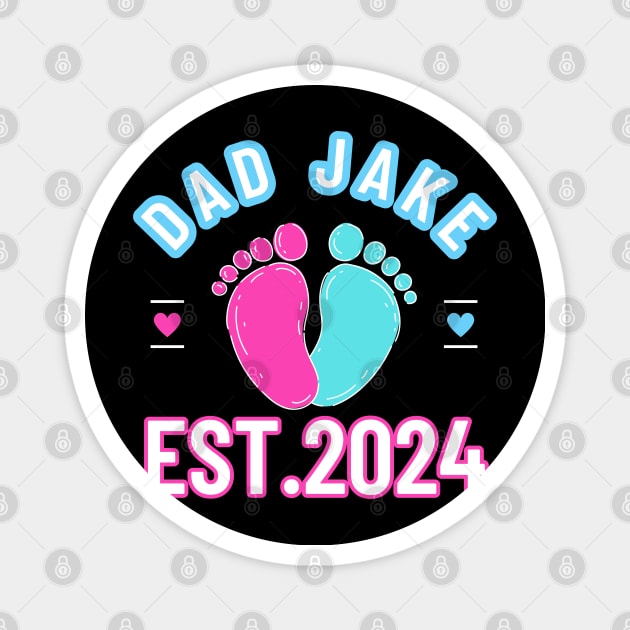 Dad Est 2024 Promoted to Daddy 2024 Pregnancy Announcement Magnet by click2print